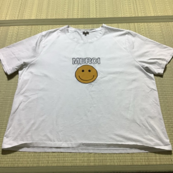 KULE White Merci Smile T-Shirt - Picture 1 of 9